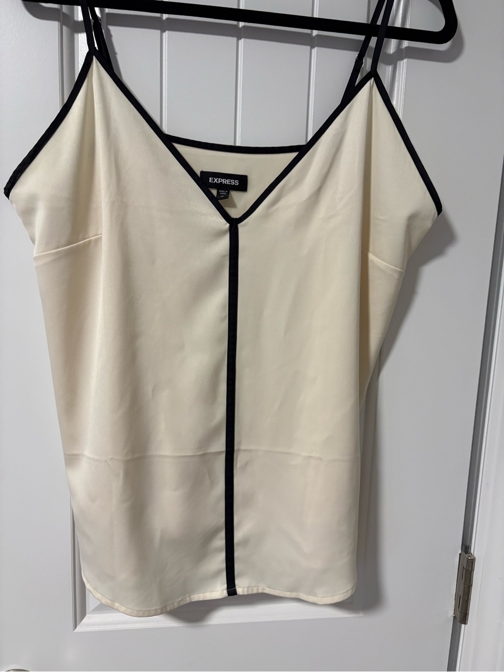 Express Cream Cami with Black Piping